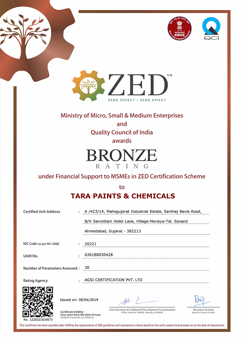 Tara Paints and chemicals Credentials